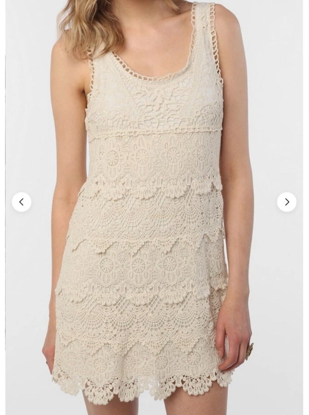 Staring at Stars Cream Crochet Mini Dress